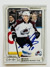 Sven Andrighetto Autographed Colorado Avalanche 2018-19 OPC Hockey Card #496 COA
