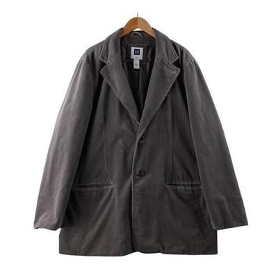 Vintage Gap Mens XL Corduroy Blazer Gray Two Button Career Casual Outerwear