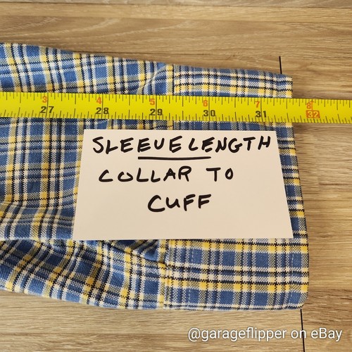 Vintage Ralph Lauren Polo Plaid Shirt Mens Large Button Down 90s Blue Yellow - Picture 11 of 12