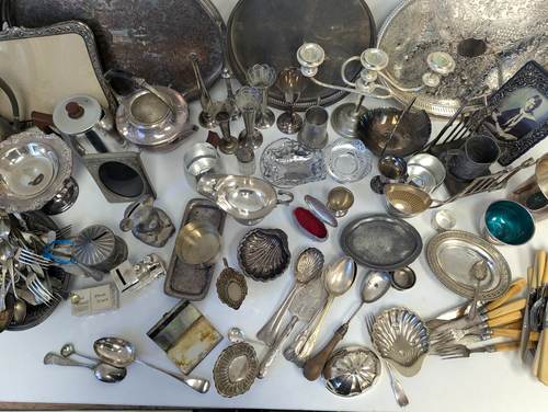 Huge Job Lot 17kg+ Vintage & Antique Silver Plated Home Décor / Kitchenware etc - Picture 2 of 10