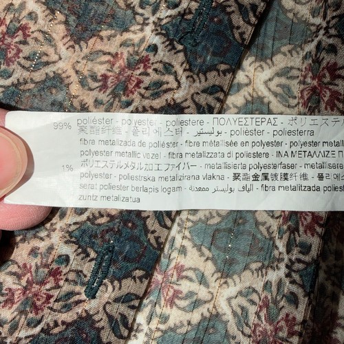 Zara Damenbluse Größe M grün hellbraun transparent Knopfleiste Langarm - Bild 5 von 7