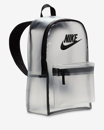 Nike Youth Heritage Crystal Backpack 25L Clear Black PVC Free - Picture 2 of 10