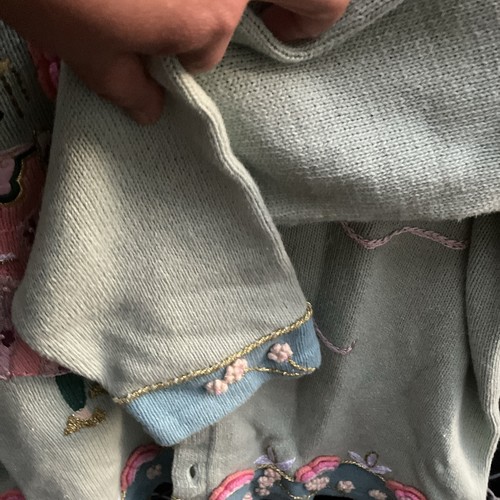 Storybook Strick Cardigan Pullover asiatisch orientalisch L verziert Vintage 90’s - Bild 8 von 11