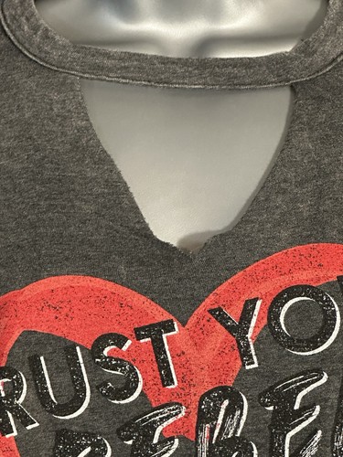 MAURICE'S DAMEN T-SHIRT "YOUR REBEL HEART" DUNKEL ANTHRAZIT GRAU 18 X 28 - Bild 8 von 11