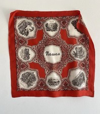 Vintage Red Silk Women  s Scarf For Thirkell Of Old Bond Street 26"/26"