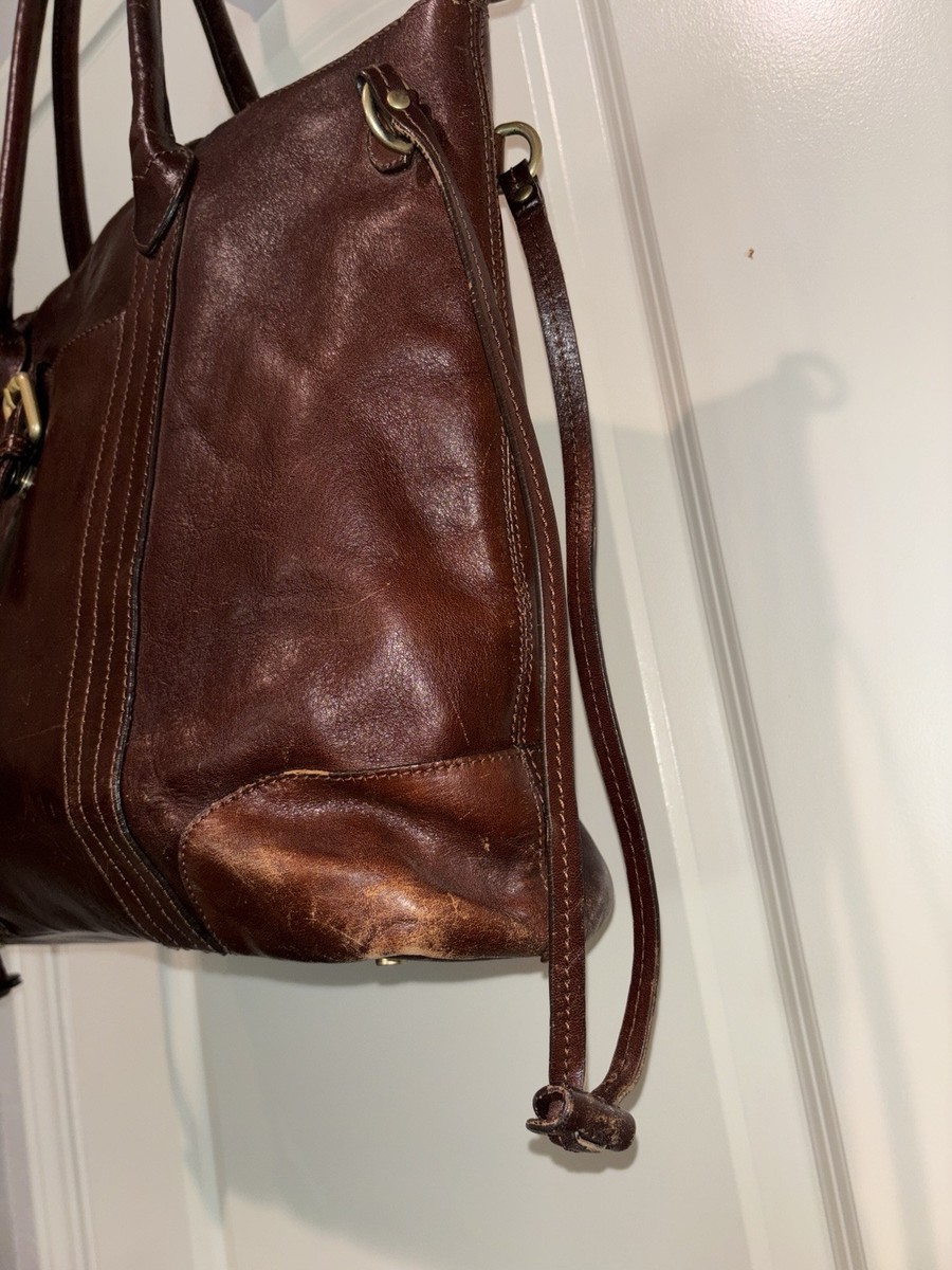 Massimo Dutti Brown leather Tote bag Large Very Nice | eBay