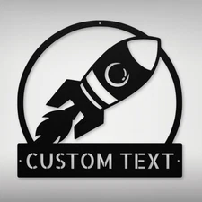 Custom Rocket Metal Sign - Unique Space Decor for Home or Office