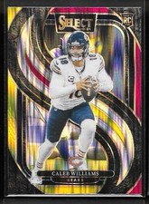 2024 Panini Select Premier Level Caleb Williams #114 Yellow & Red Shock