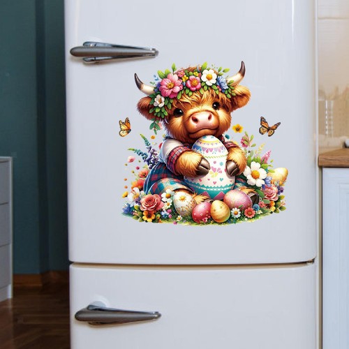 Highland Cow Wall Decal Wall Mural Decor Waterproof Decorative Refrigerator - Picture 4 of 7