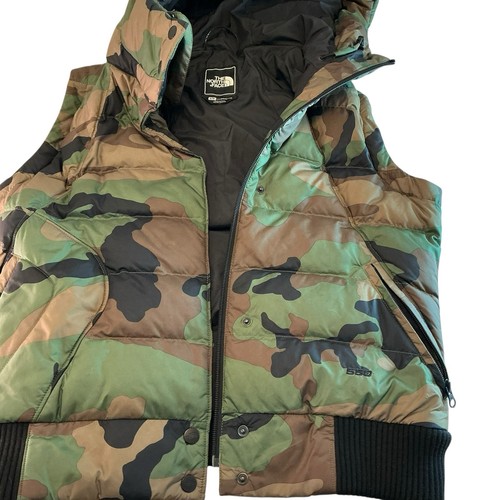 The North Face 550-Fill Goose Down Insulated Puffer Vest Green Camo Women Medium - Bild 13 von 14