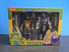 NECA TMNT Cartoon Leonardo vs Shredder 2 Pack Teenage Mutant Ninja Turtles NEW
