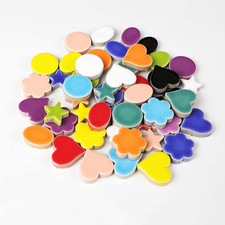 Mosaic Tiles for Crafts Assorted Color Ceramic Glitter Mosaic Supplies Pieces Bu