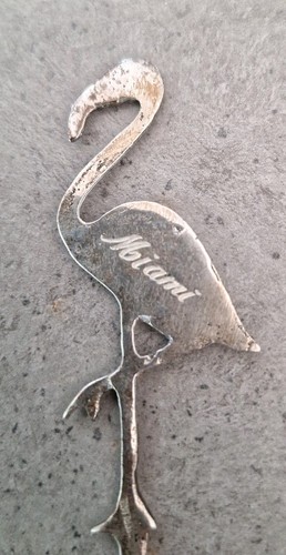 Vintage Sterling Silver Souvenir Flamingo Spoon from Miami,Florida 15g,11cms - Picture 4 of 6