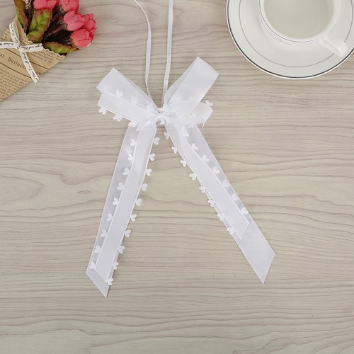 30 Pcs 9.8 x 4.7 inch White Bud Silk Ribbon Bow Decoration for Car, Gift ChxRB - Picture 10 of 12