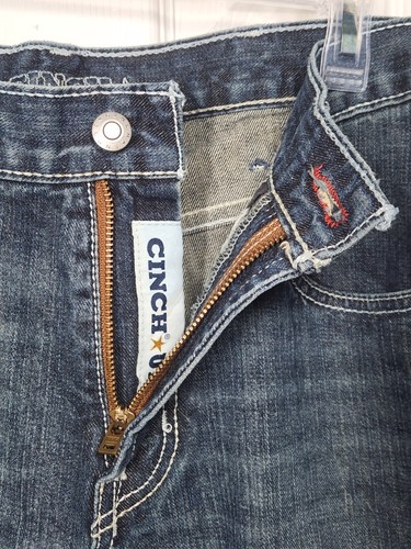 Cinch Jeans White Label Relaxed Fit Men 31x36 Dark Stonewash Blue Western Cowboy - Picture 8 of 12