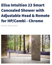Elisa Intuition Smart Concealed Shower With Adjustable Head & Remote HP/combi