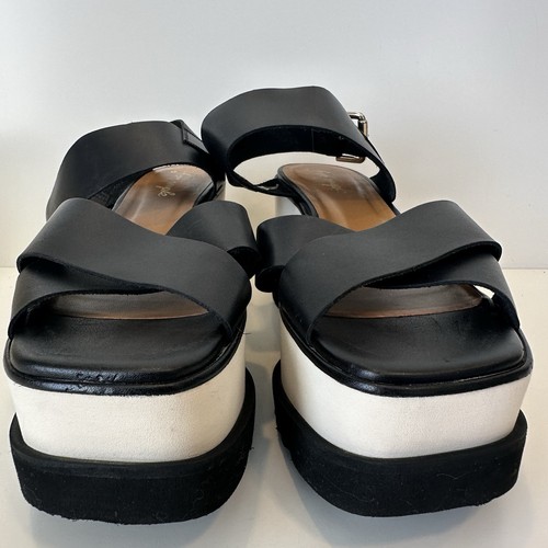 Free People Kate Criss Cross klobige schwarze Plateau-Ledersandalen Größe US 10 - Bild 7 von 17