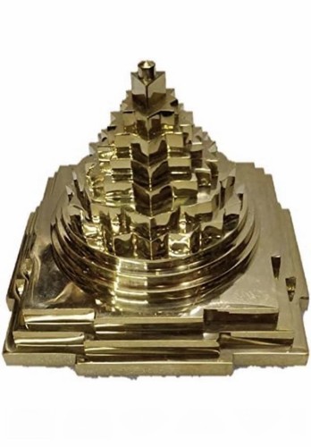 Brass Meru Shree Yantra (Brass-Gold_3 Inch X 3 Inch X 3 Inch)-100% Original - Picture 3 of 3