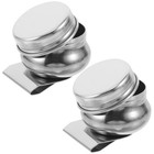  2 Pcs Stainless Steel Paint Palette Artist Brush Holder Dipper Cup