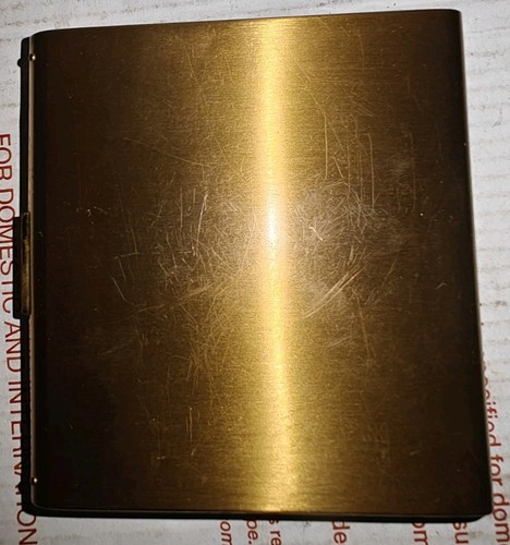 Estuche de cigarrillos de bolsillo compacto americano de colección Elgin diseño grabado Art Deco - Imagen 3 de 3