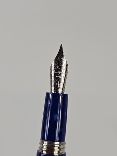 Montegrappa 1912 Blue Glitter Sun Moon Fountain Pen EF EXTRA FINE USED - Picture 16 of 23