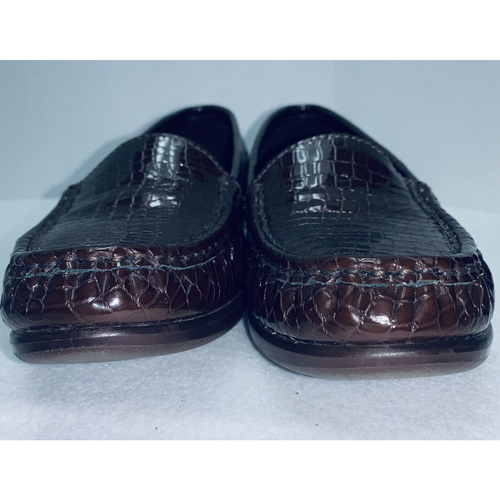 8.5 M SAS Tripad Comfort Shoes Loafers Brown Leather Alligator Croc Pattern Lady - Bild 6 von 14