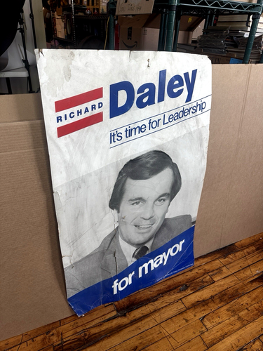 Póster Electoral Campaña Política Chicago Richard M Daley Años 80 De Colección 42x27 - Imagen 12 de 18
