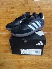 NEW - KIDS UNISEX ADIDAS SAMBA INDOOR SOCCER SHOES, BLACK, SIZE 3  70.00