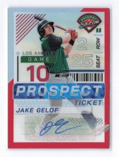 2024 Prospect Edition Jake Gelof #196 Red Prizm Signatures /199 (AU, RC)