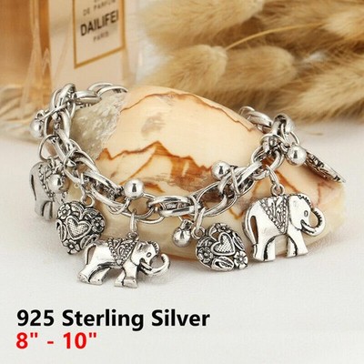 Elegant Alloy Silver Unique New Women Fashion Charms Elephant 8'' Bracelet