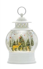 LED Snow Globe Ball with Woodland Deer Scene 11.5"H