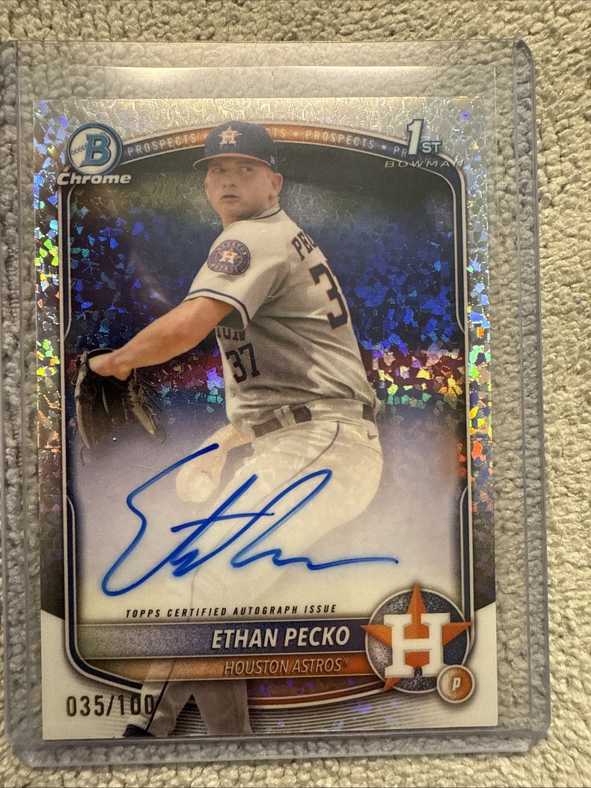2025 Bowman Chrome Ethan Pecko 1st Auto Mini-Diamond Refractor /100 #CPA-EPE