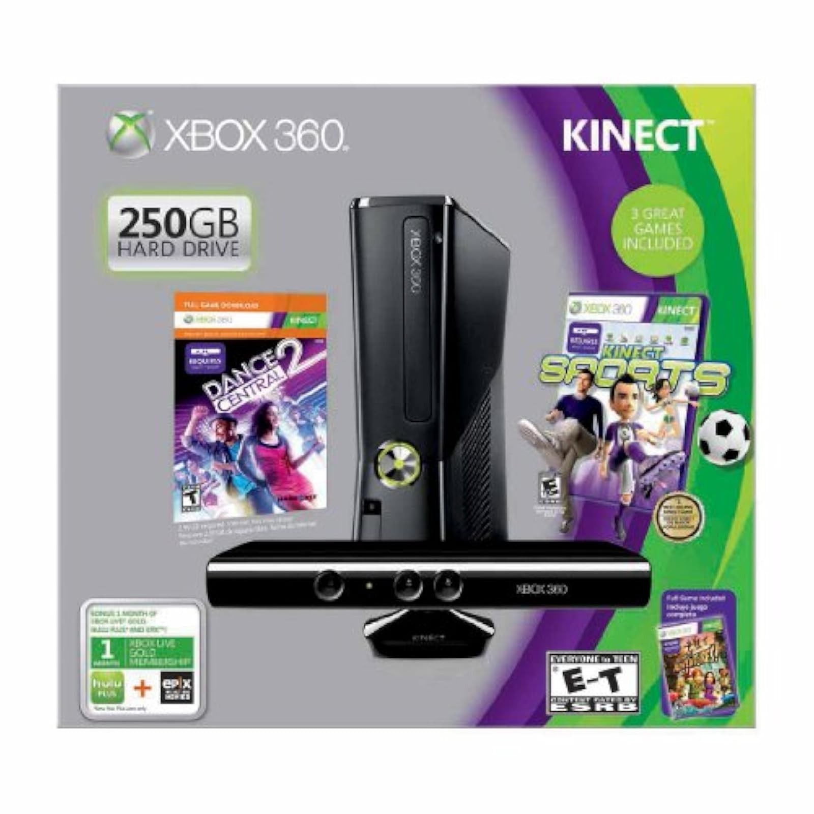 Xbox 360 250GB With Kinect Value Bundle Very Good 4Z
