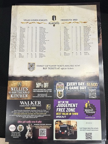 Vegas Golden Knights vs Minn Wild -2025 playoffs Round 1 Games 1, 2 & 5 Posters - Picture 7 of 7