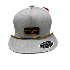 Kimes Ranch Work Hard Trucker Hat Cap Snapback Men's Gray Cowboy Western NEW