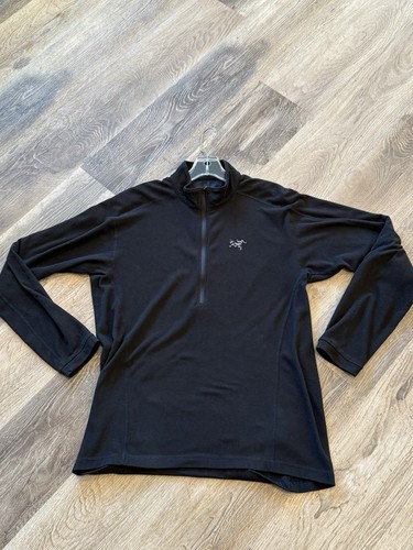 Arc’teryx Polartec 1/4 Zip Waffle Fleece Pullover Mens Large Black