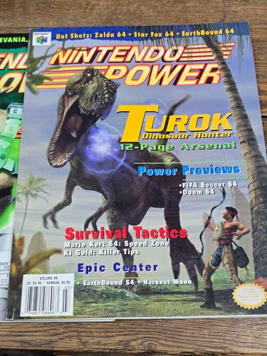 ✨ NINTENDO POWER Magazines - 93 94 96 - Mario Kart 64 TUROK Doom 64 w/ Posters - Picture 5 of 14