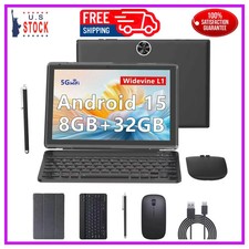 10 Inch Android 15 Tablet 2 in 1 with Keyboard Included