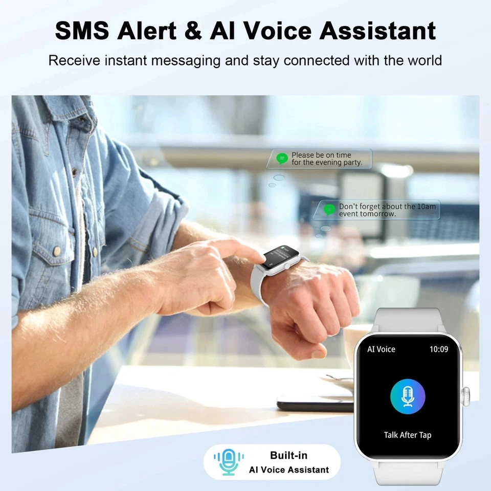 Smart Watch Men Women Fitness Tracker Blood Pressure Heart Rate Sport Watches UK - Image 4 of 4