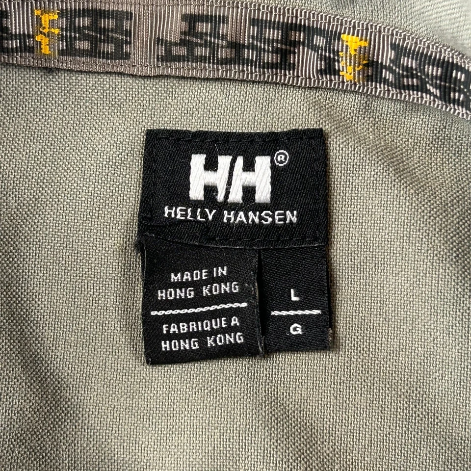 Camisa DE COLECCIÓN Helly Hansen Para Hombres Grande Vestido Verde Militar Campo Safari Años 90 Y2K Foto 2 de 4