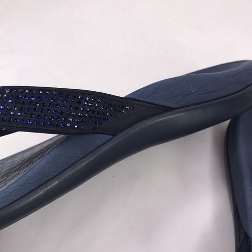 Sandalias chanclas Vionic talla 10 marea azul marino estrás ortopédicas poste punta - Imagen 9 de 11