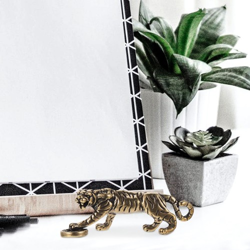 3 Piezas El Llavero del Tesoro Tigre y Leopardo Oficina Latón Ornamento Estatuilla - Imagen 11 de 12