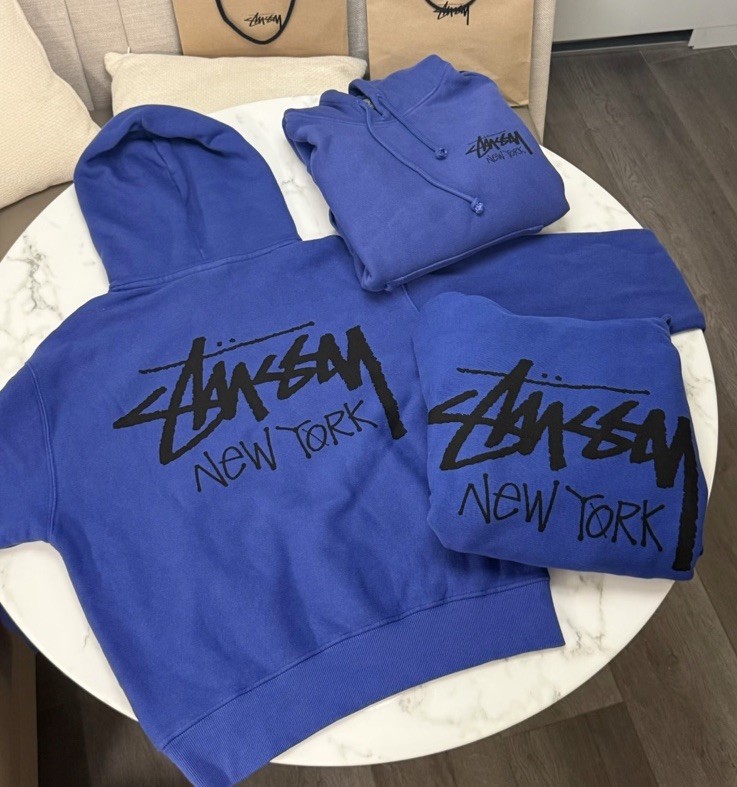 Sudadera con Capucha Stussy New York Exclusiva Azul Índigo Talla S Nueva Con Etiquetas Nueva Con Etiquetas