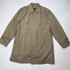London Fog NO BELT Khaki Zip Out Quilted Liner Men's Trench Over Coat Sz 40R