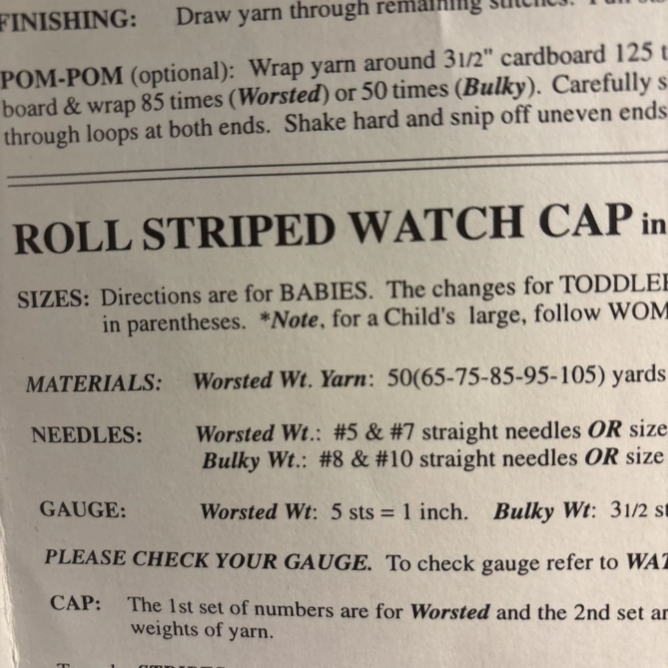 Yankee Knitter Designs Knitting Pattern #26 Vintage 1996 Stripped Hat & Mittens - Image 3 of 4