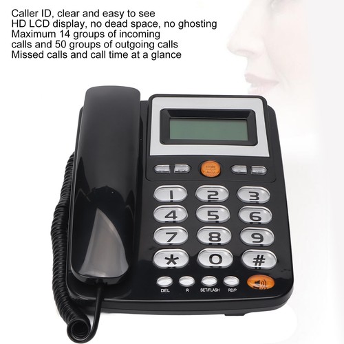Big Button Corded Phone Hands Free Calls Lcd Adjustable Brightness One Touch IDM - Zdjęcie 5 z 12
