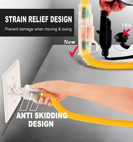 12 Stärke Outdoor Verlängerungskabel 25 Fuß Wasserdicht 3 Zinken Schwerlast - Bild 2 von 5