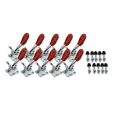 10*-Hold-Down-Kippklemmen Riegel Antirutsch Rot GH-201-A Schnellspanner Set AU