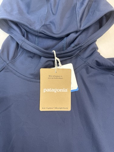 Patagonia Kids Capilene Silkweight Hoody Größe L (12) neu marineblau Einzelhandel $ 49 neu mit Etikett - Bild 4 von 4