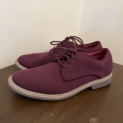 MARK NASON Skechers Lite Lugg Dress Knit Non Slip Woven Oxfords, Burgundy- 10.5 - Picture 3 of 12